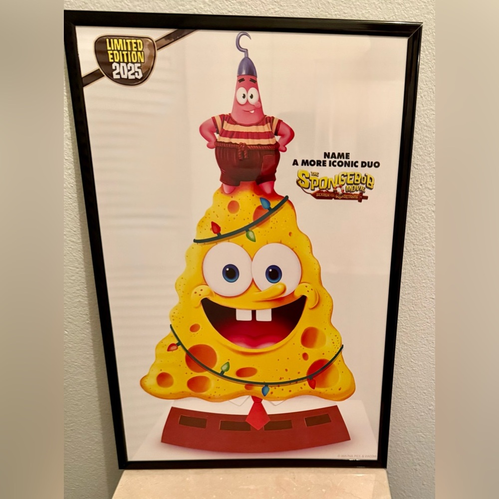 New & Framed limited edition 2025 promotional poster SpongeBob Movie.
